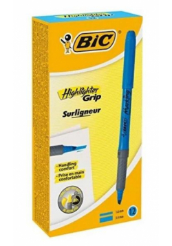 Zakreślacz Highlighter Grip niebieski (12szt) BIC