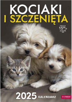Kalendarz 2025 Kociaki i Szczenięta A3 ścienny