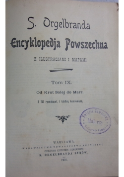 Encyklopedja powszechna z ilustracjami i mapami, tom IX, 1901 r.