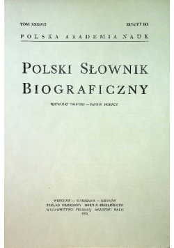 Polski Słownik Biograficzny zeszyt 141