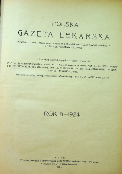 Polska gazeta lekarska Rok III nr 1 do 52 1924 r.