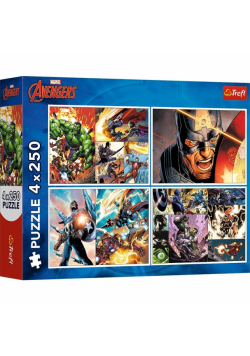 Puzzle 4x250 Bohaterskie dni Marvel The Avengers 13309