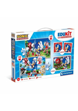 Puzzle 48 + 36 + Memo + 6 klocków Edukit Sonic