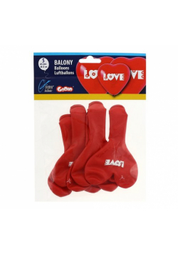 Balony Premium "Love", serca 5 sztuk