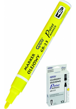 Marker olejowy Grand GR-25 żółty 12 sztuk