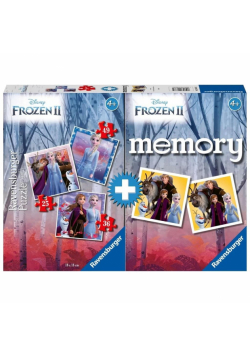Puzzle 2D 3w1 + memory Kraina Lodu