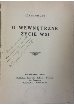 O wewnętrzne życie wsi, 1930 r.