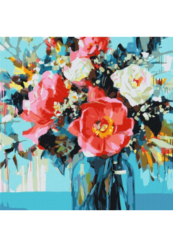 Malowanie po numerach - Kwiaty 40x40cm