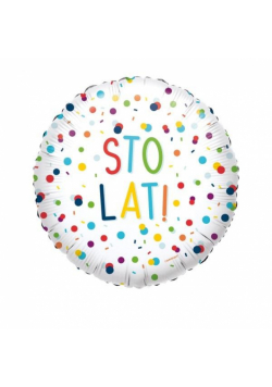Balon foliowy Confetti Birthday Sto Lat 43 cm