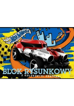 Blok rysunkowy A4 10 kartek z kolorowymi kartkami Hot Wheels 10 sztuk