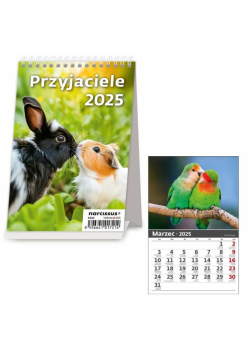 Kalendarz 2025 biurkowy pionowy miesięczny Przyjaciele