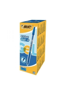 Pióro żelowe Cristal Gel + niebieski (20szt) BIC
