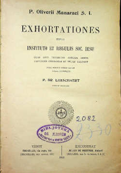 Exhortationes super instituto et regulis 1912 r.