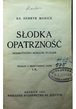 Słodka Opatrzność 1931 r.