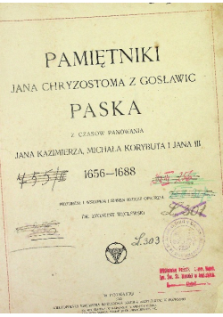 PASEK - PAMIĘTNIKI Wydanie 1915