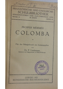 Prosper merimee Colomba, 1927r.