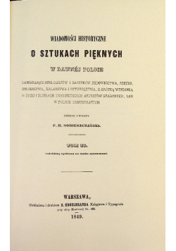 Wiadomości historyczne o sztukach pięknych Tom I i II