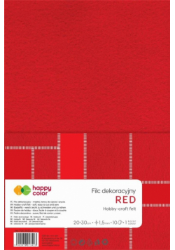 Filc dekoracyjny czerwony 5szt HAPPY COLOR