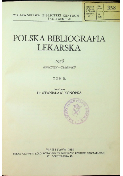 Polska Bibliografia Lekarska Tom II 1930 r.