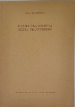 Gramatyka opisowa języka francuskiego