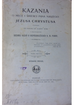 Kazania o męce i śmierci Pana Naszego Jezusa Chrystusa, 1914r.
