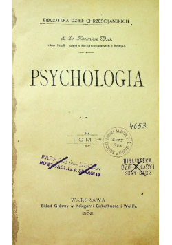 Psychologia Tom 1 1902 r