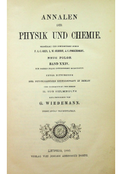 Annalen der Physik und Chemie Band XXIV 1885 r.
