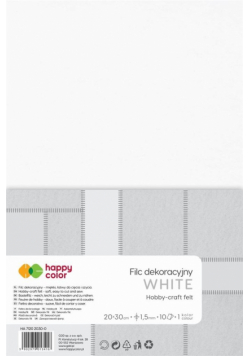 Filc dekoracyjny biały mleczny 5szt HAPPY COLOR