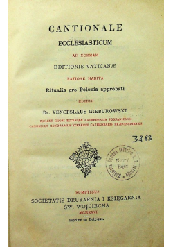 Cantionale ecclesiasticum 1926 r.