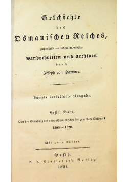 Geschichte des osmanischen od 1300 do 1520 roku 1834 r.