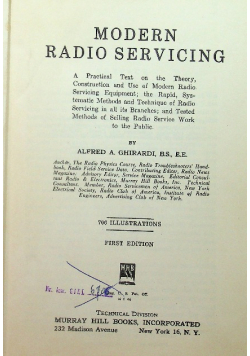 Modern Radio Servicing 1935  r.