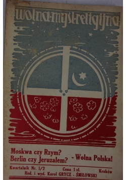 Wolna myśl religijna. Kwartalnik,1936r