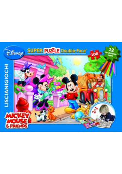 Puzzle dwustronne Myszka Miki i Przyjaciele 108 + mazaki