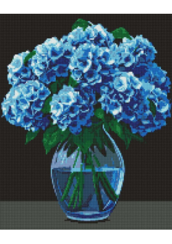 Diamentowa mozaika - Bukiet hortensji 40x50cm