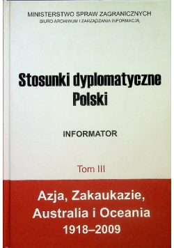 Stosunki dyplomatyczne polski Tom III