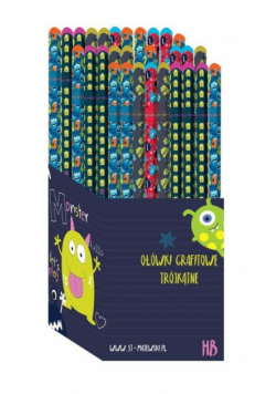 Ołówki trójkątne HB Monster display 72 sztuki