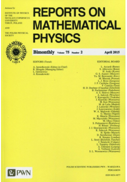 Reports on Mathematical Physics 75/2 2015 Kraj