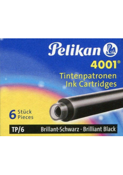 Naboje atramentowe krótkie TP/6 czarne 6 sztuk