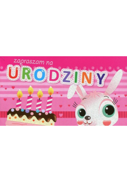 Zaproszenia urodzinowe Królik 5 sztuk