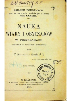 Nauka wiary i obyczajów 1893r.