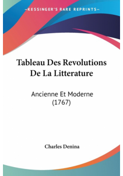 Tableau Des Revolutions De La Litterature
