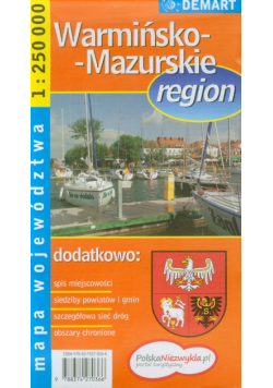 Warmińsko-Mazurskie region mapa województwa 1:250 000