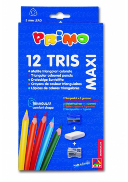 Kredki trójkątne Primo Maxi 12 kolorów