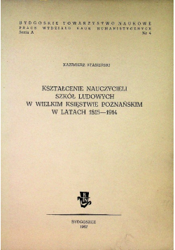 Kształcenie nauczycieli szkół ludowych w Wielikm Księstwie Poznańskim