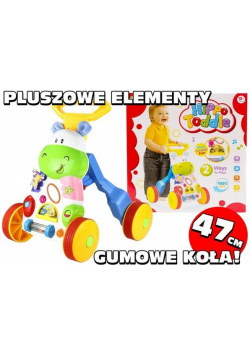 Wesoły Pchacz Hipopotam z Lusterkiem Gumowe Koła