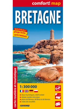 Bretagne laminowana mapa samochodowo-turystyczna 1:300 000