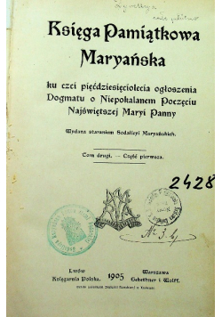Księga Pamiątkowa Maryańska 1905 r.