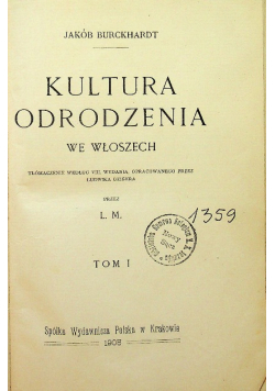 Kultura odrodzenia we Włoszech 1905r.