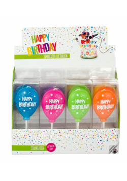 Świeczka balon Happy  BIRTHDAY FUN 1szt mix kolorów
