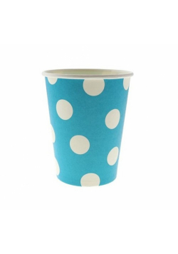 Kubeczki papierowe Groszki błękitne 270ml 6 sztuk